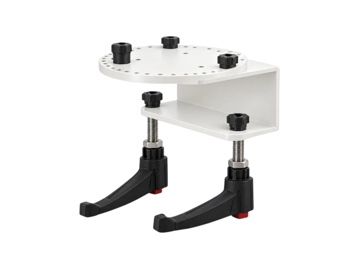 Bride rotative bord de plateau pour support bobine